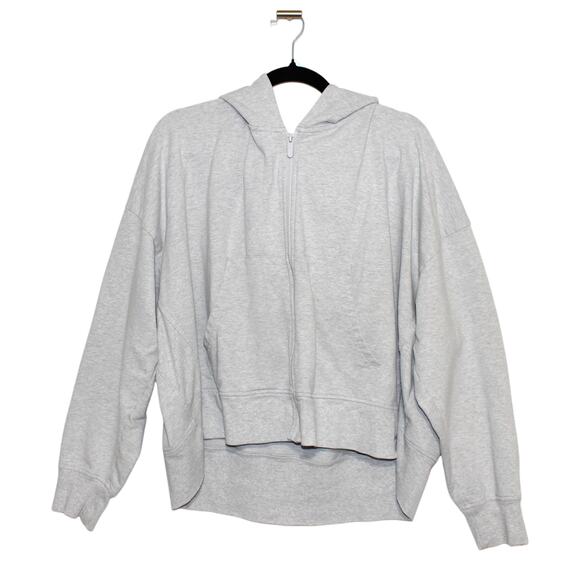 Zella Swoop Full Zip Hoodie Light Grey Size 1X - Picture 1 of 6